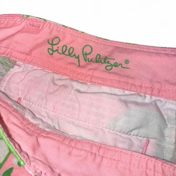 Lilly Pulitzer Callahan Shorts Size 10 Pink Green Butterfly Floral Preppy Y2K - Picture 4 of 6